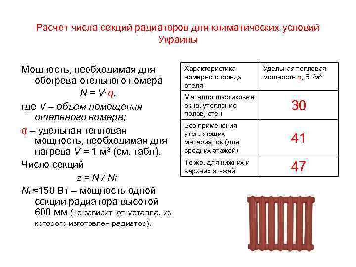 Расчет радиаторов отопления по площади -  калькулятор онлайн