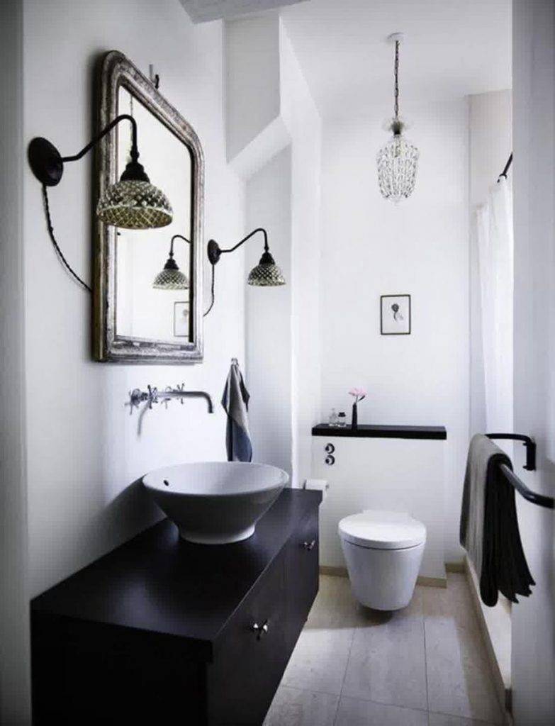 Черно-белая ванная комната: 100 фото-идей дизайна ванной