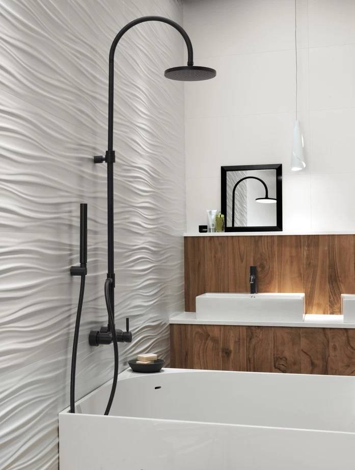 Кафельная плитка для ванной - подбор идей использования керамики (130 фото)