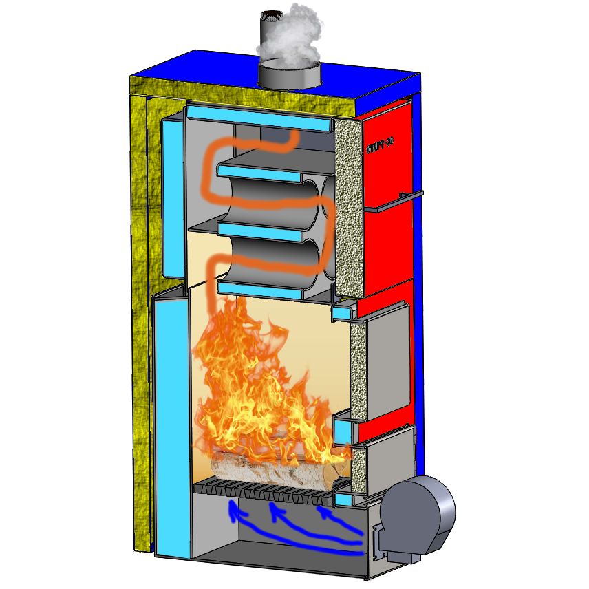 Самодельные котлы на твердом топливе для отопления частного дома: разновидности, чертеж